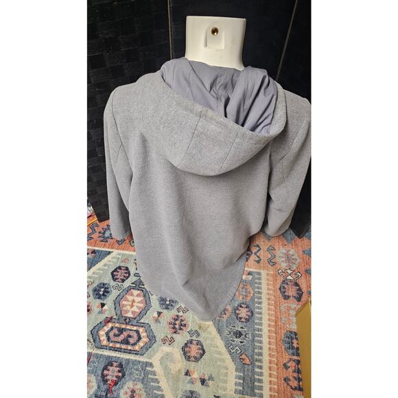 J Jill Wool Angora Toggle Buttons Gray  Coat Size XL Pockets Hood - Picture 7 of 10